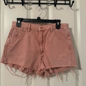Pink Frayed Hem Wrangler Women’s Shorts
